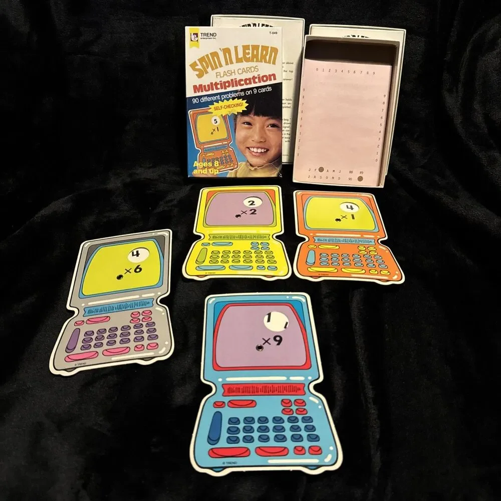 Vintage 1984 Spin 'N Learn Flash Cards Addition Subtraction Multiplication